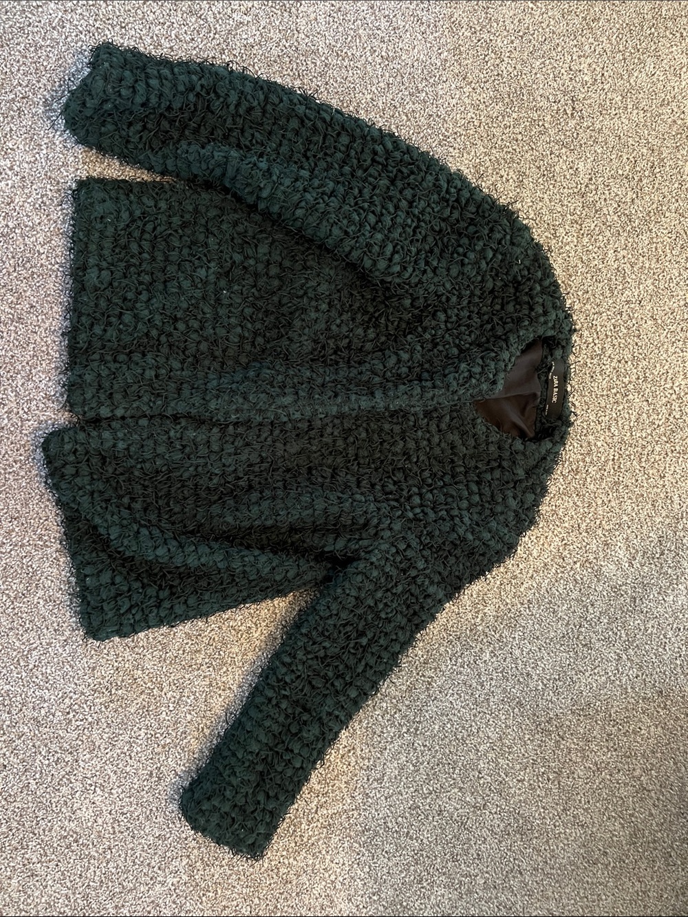 Zara Dark Green Teddy Jacket